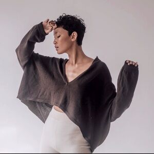 Avy & Co Lotte Chocolate Knit Top (Cropped)